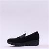 Wonders Sparkle Stud Band Wedge Shoe - Black Suede